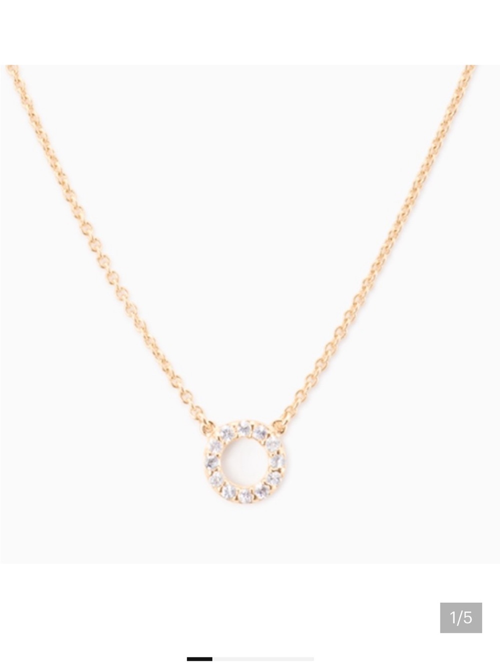 Mejuri 18k Gold Pavé Halo Circle Necklace with Chain - Picture 6 of 8